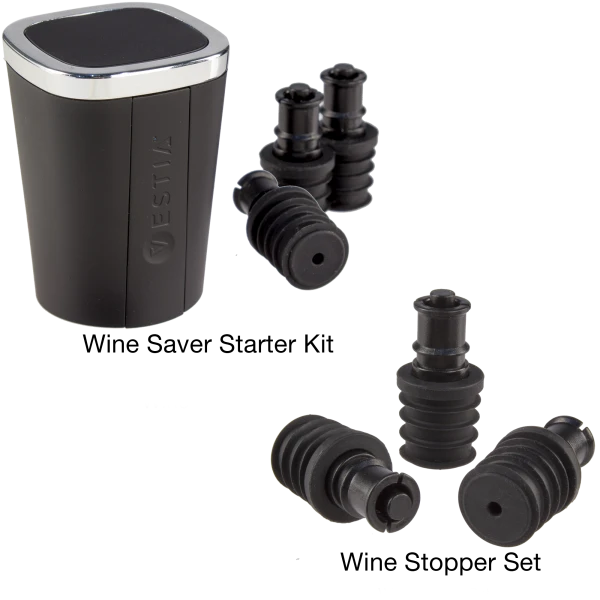 Vestia Wine Saver Starter Kit With 3 Stoppers