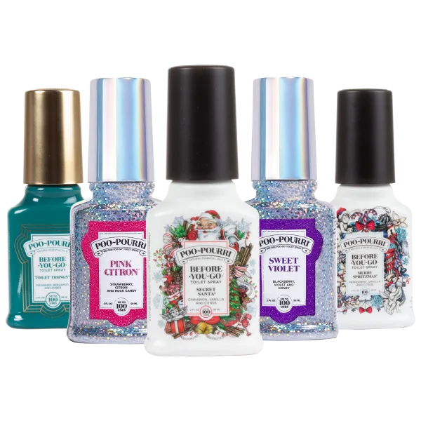 5-Pack: Poo-Pourri 10oz Holiday & Glitter Assortment