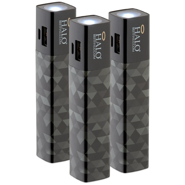3-Pack: Halo Shine 3,000mAh 2-in-1 Flashlight Power Bank