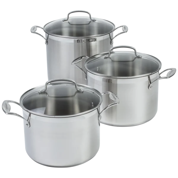 Cuisinart Classic 6-Piece Brushed Stainless Steel Stock Pot Set