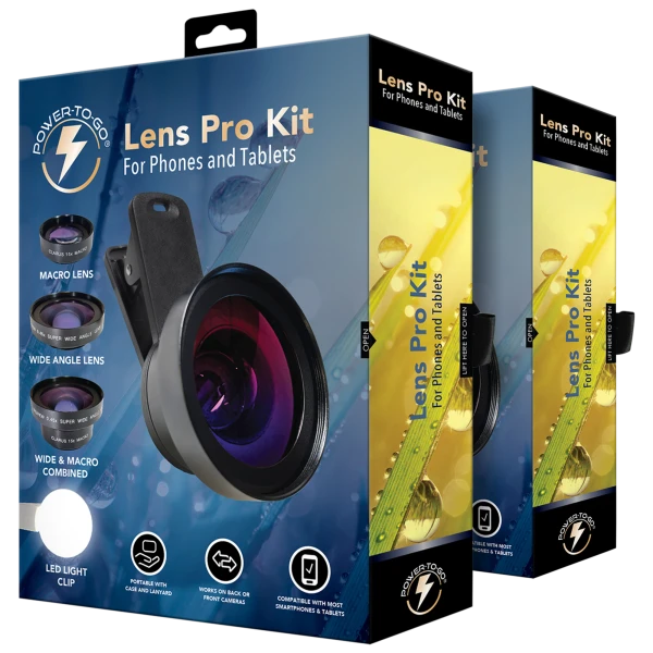 2-Pack: Power to Go 11-Piece Pro Lens Kit with LED Light and Travel Case