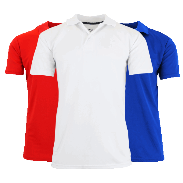 3-Pack: Galaxy by Harvic Men's Short Sleeve Moisture Wicking Polo Shirts
