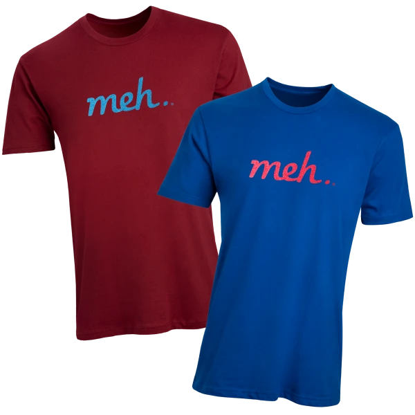 Meh Shirt in Cardinal Red or Royal Blue