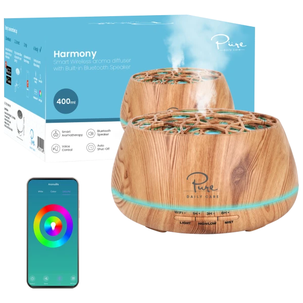Harmony Smart WiFi Diffuser with Bluetooth Speaker & Essential Oils