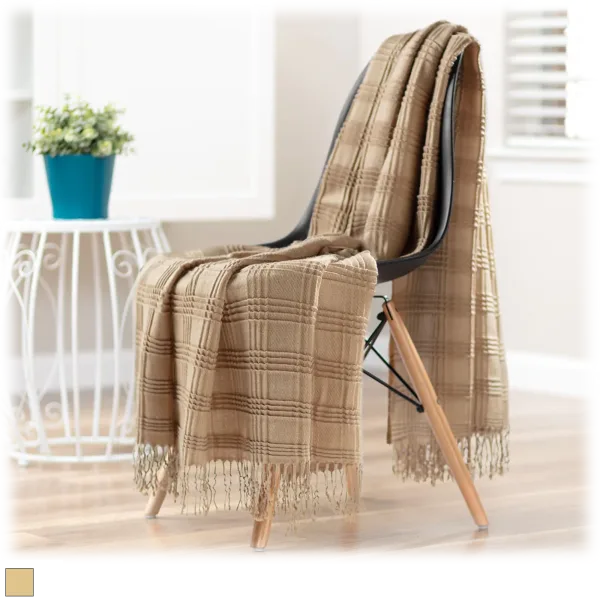 2-Pack: Chanasya Pleated Plaid Throw Blanket