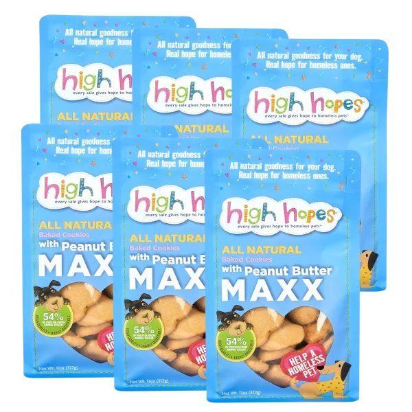 6-Pack: High Hopes Peanut Butter Maxx Cookies for Dogs (6x 11oz)