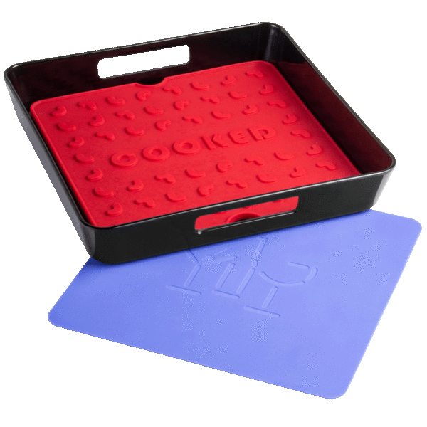 Grillville BBQ Butler Tray with Reversible Silicone Mat