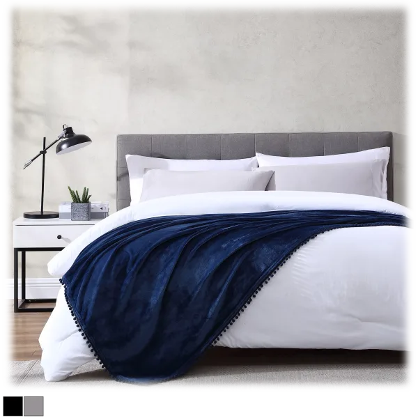 The Nesting Company 50" x 70" Pompom Throw Blanket