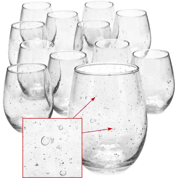 12-Pack: Luminarc Seeded Stemless Wine Glasses
