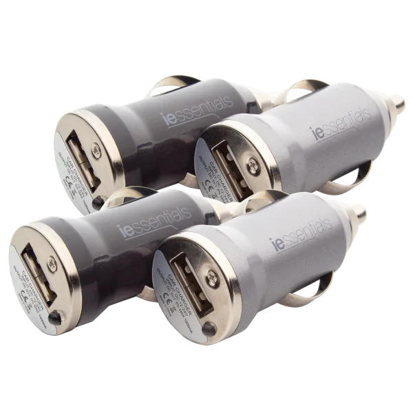 4-pack: iEssentials Rapid USB Car Charger