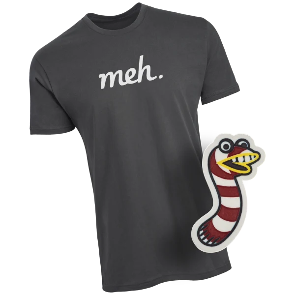 Heavy Metal Meh Logo Shirt and Glen Sticker