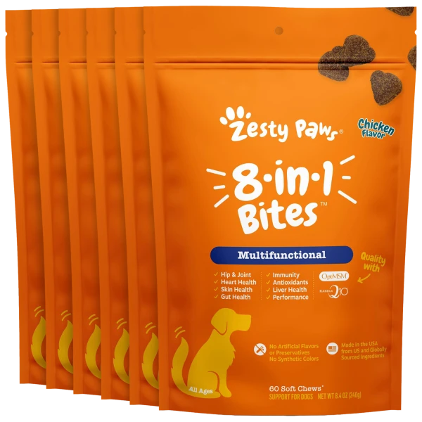 6-Pack: Zesty Paws 8 in 1 Multi Bites (360 Soft Chews)