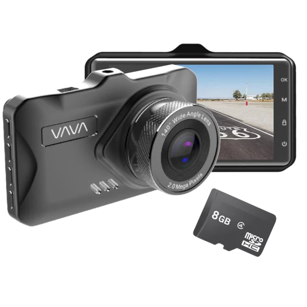 VaVa 1080P Wide Angle Dash Cam with 8GB SD Card