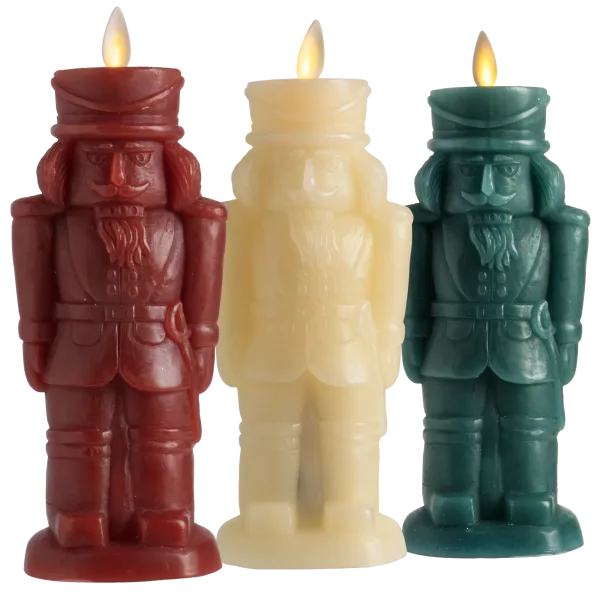3-Pack: Luminara 8" Flameless Nutcracker Candles