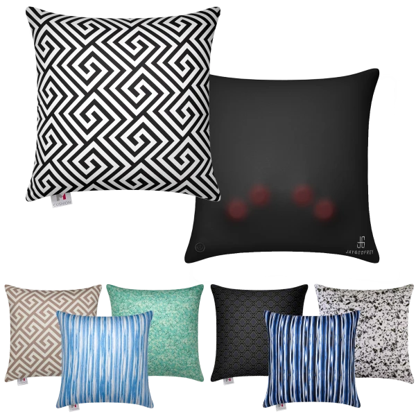 M Cushion 18" Heated Shiatsu Massage Pillow with Bonus Decor Pillow