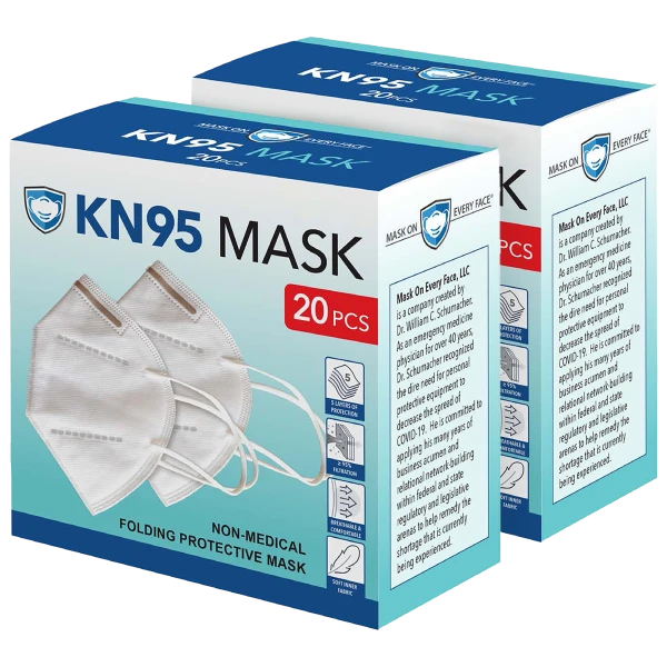40-Pack: Mask on Every Face 5-Layer KN95 Disposable Face Masks