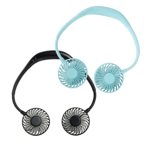 2-Pack: Hands Free Portable Neck Fans with LED Lights