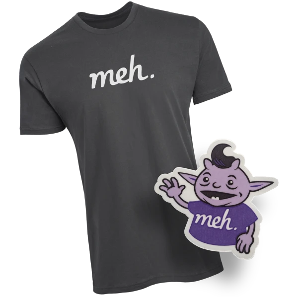 Heavy Metal Meh Logo Shirt and IRK Sticker