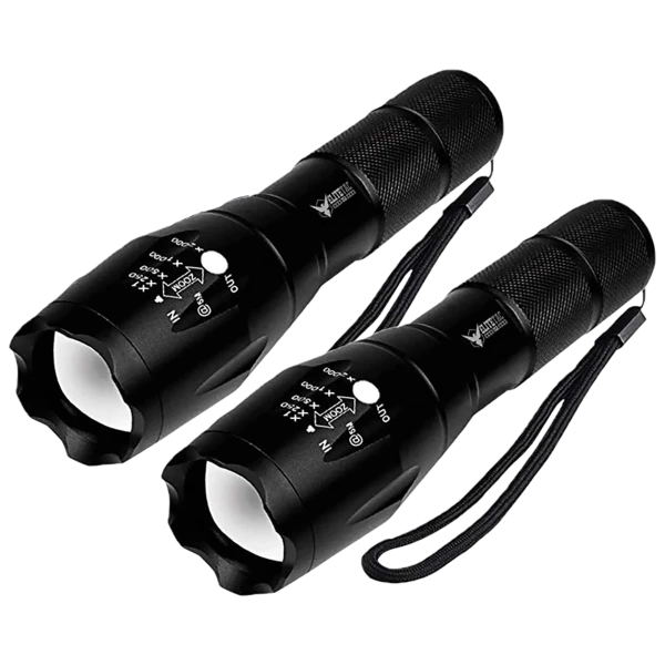 2-Pack EliteTac Tactical LED Flashlights