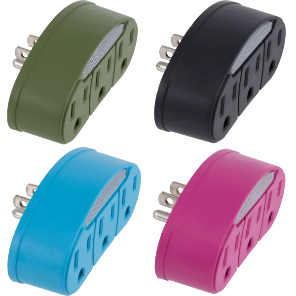 4-Pack: Vibe Triple Outlet Adapter with Nightlights