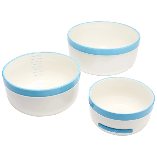 Carla Hall Sweet Heritage 3-Piece Nesting Stoneware Mixing Bowls