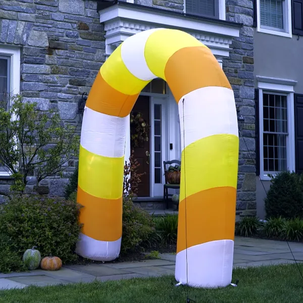 Hay & Harvest 8' Candy Corn Inflatable Arch with Light Show