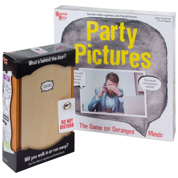 University Games Do Not Disturb Party Game & Party Pictures Board Game Set