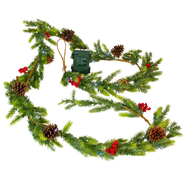 Pre-Lit 9-Foot Garland with Color-Changing Lights by American Tree & Wreath