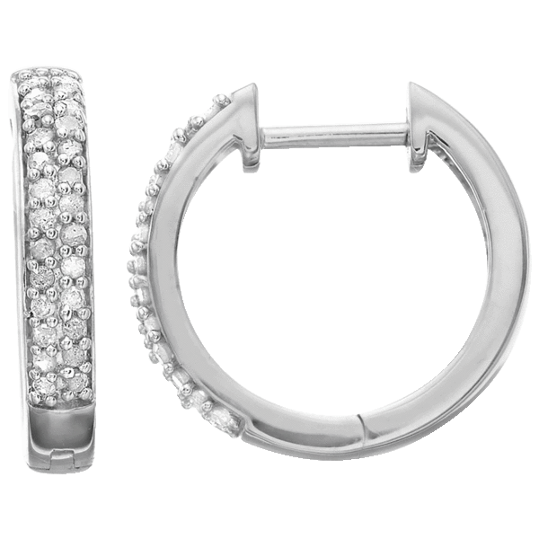 1/4 Carat TW Diamond Huggie Hoop 14k Gold over Sterling Earrings