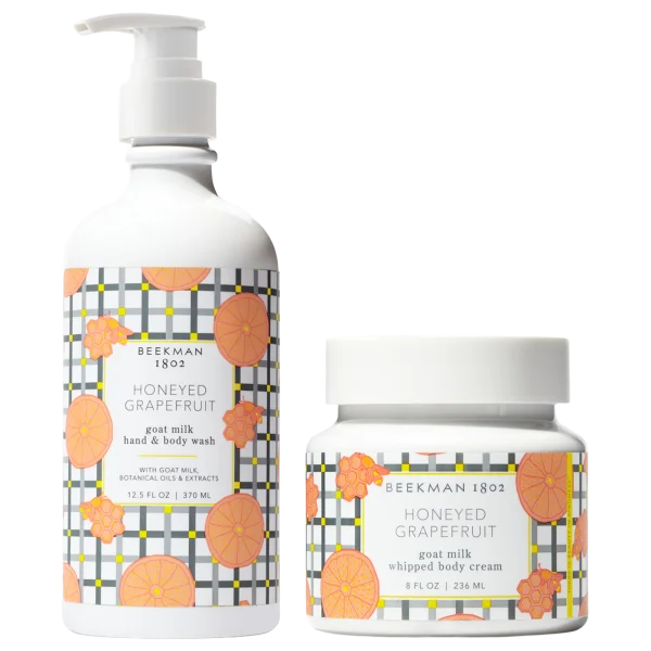 Beekman 1802 Honeyed Grapefruit 2-Piece Body Wash & Whipped Body Cream Set