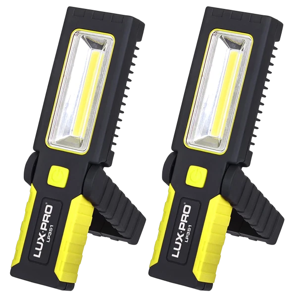 2-Pack: LUX-PRO 200-Lumen Broadbeam LED Magnetic Work Light Flashlight