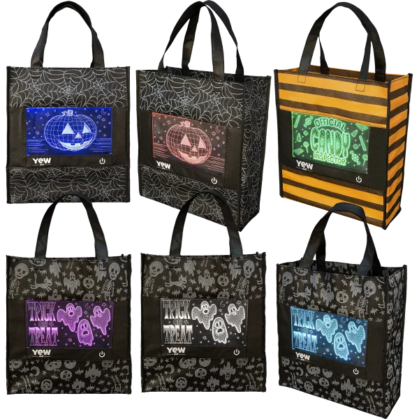 6-Pack: Pop Lights Halloween Treat Bags with LED Lights