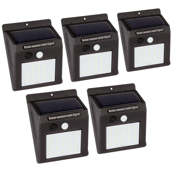 5-Pack: Hakol Outdoor LED Solar Light & Wireless IP65 Waterproof Motion Sensors