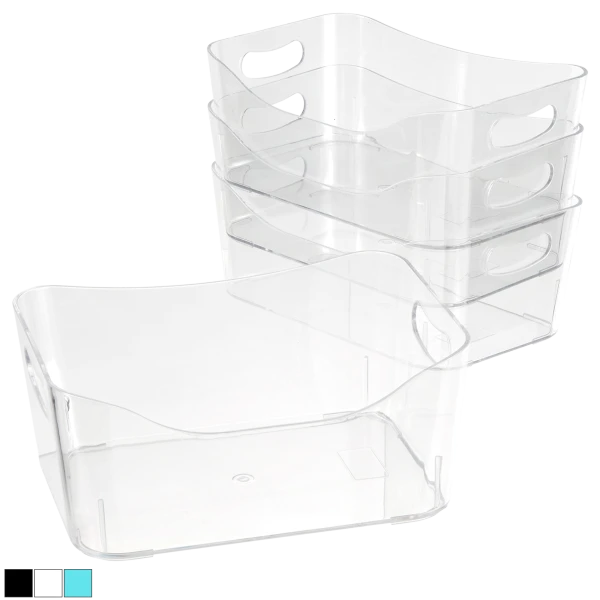 4-Pack: Get Neat Small Plastic Bins