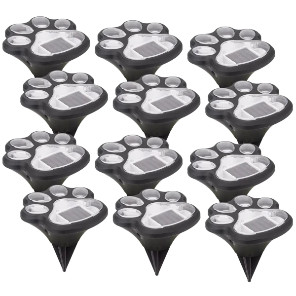 12-Pack: Smart Solar Paw Print Accent Lights