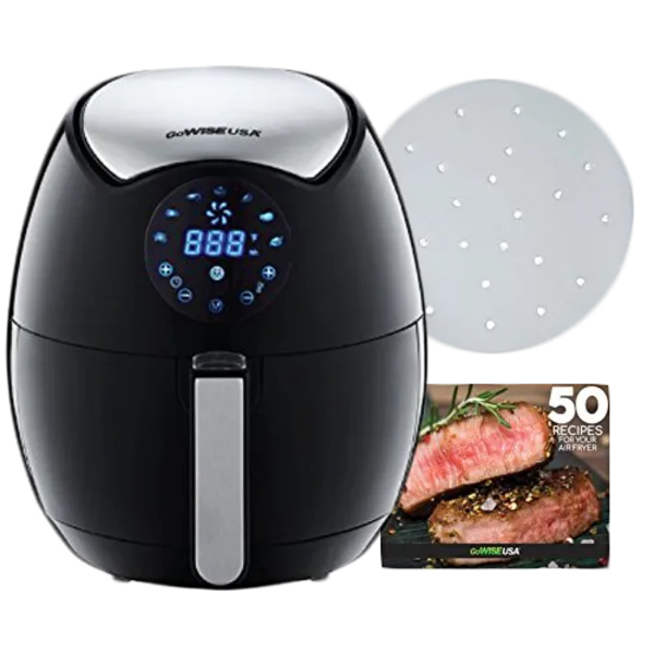 GoWise 3.7qt Touch Screen Digital Air Fryer with 100 sheets of Parchment Paper