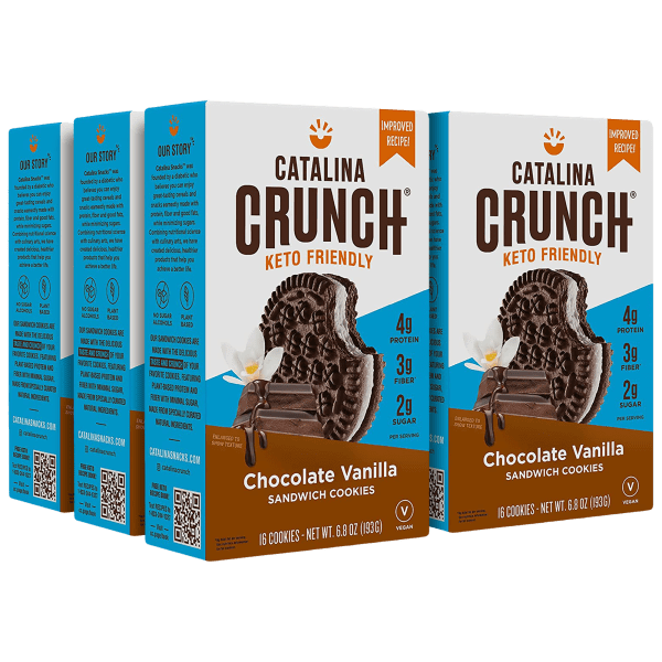 6-Pack: Catalina Crunch Chocolate Vanilla Keto Sandwich Cookies