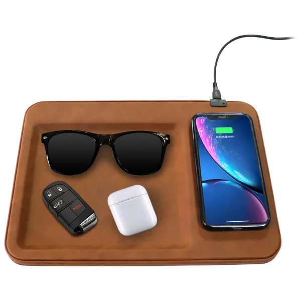 ZTech Table Top Organizer Tray with Wireless Charging Pad