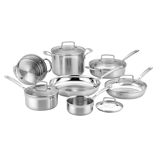 Cuisinart 12-Piece Tri-Ply Pro Stainless Steel Cookware Set