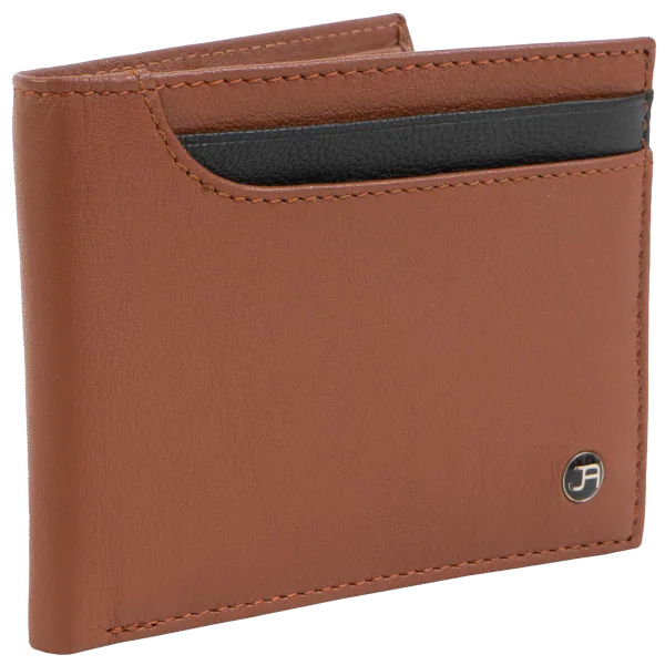 Jack Abrahams Goat Nappa Leather Bi-Fold Top Front Wallet