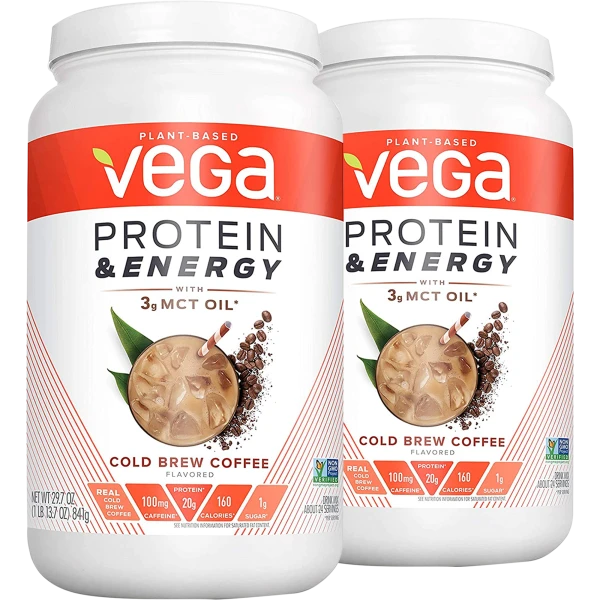 2-Pack: VEGA Protein & Energy Coffee Protein Powder with MCT Oil (3.86 lb Total)