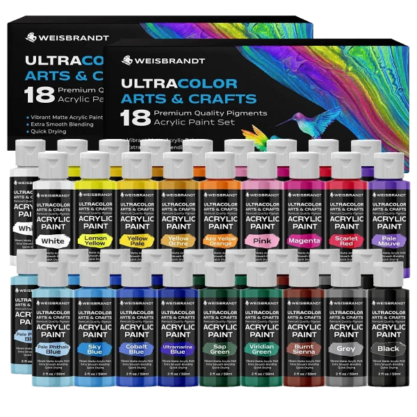 2-Pack: Weisbrandt 18-Piece Ultra Color Acrylic Paint Sets
