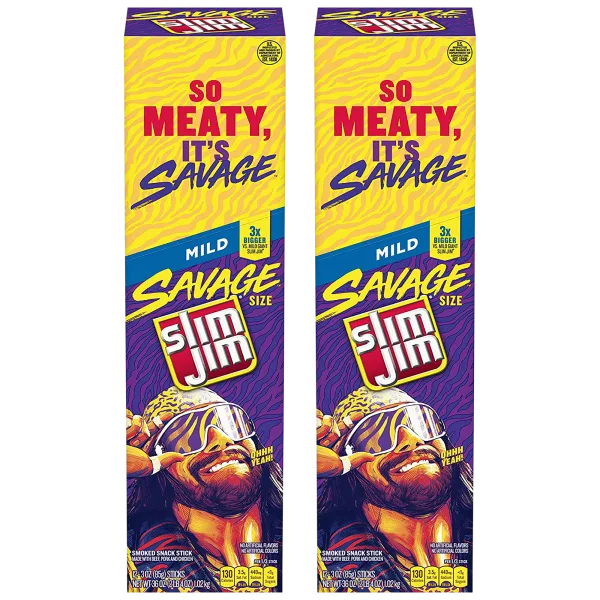 24-Pack: Slim Jim Savage Mild Snack Sticks (3oz)