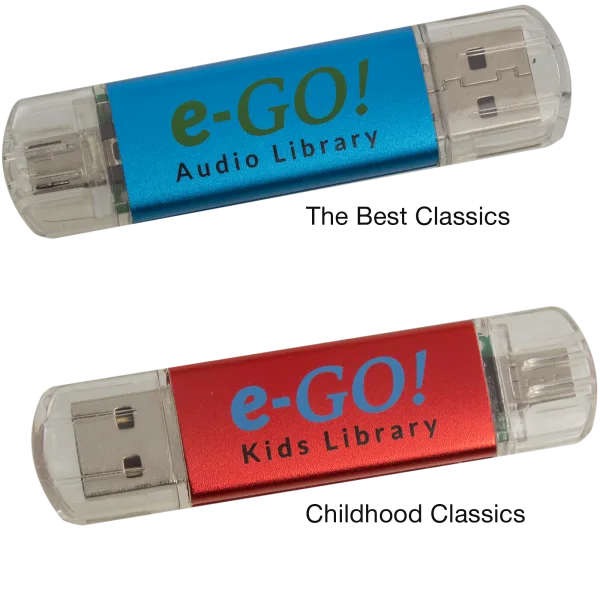 e-Go Audiobooks (550 classics on 32GB drive / 125 kids classics on 8GB drive)