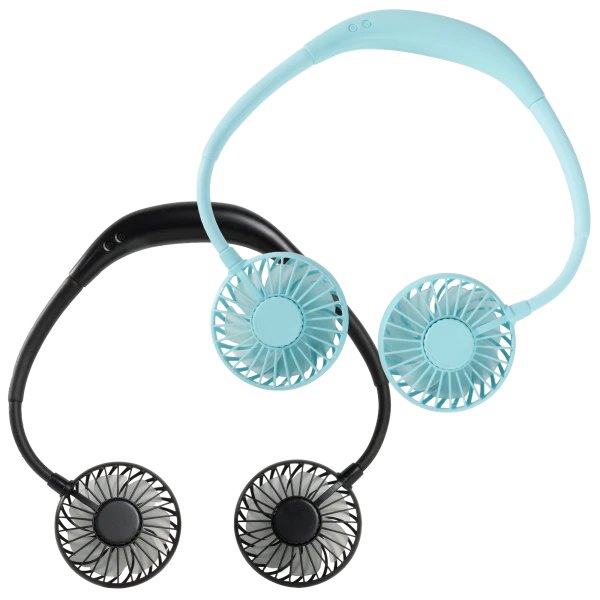 2-Pack: Hands Free Portable Neck Fans with LED Lights