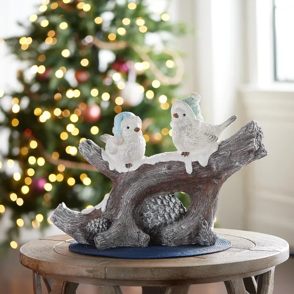 Kringle Express Branch with Two Birds Figure (20" x 13.5" x 7")