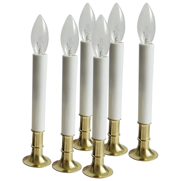 Holiday Joy 6-Piece Electric Window Candle Lamp Set