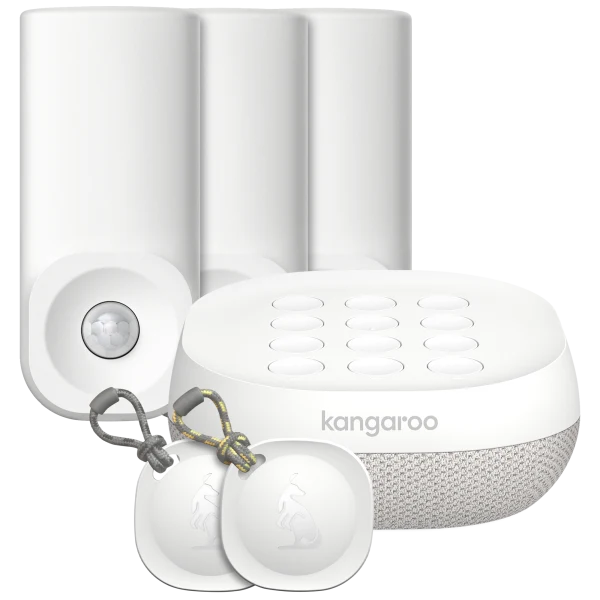 Kangaroo Siren + Keypad Security Alarm with 3 Motion Sensors