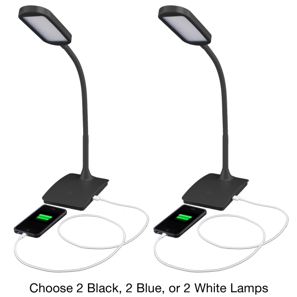2-Pack: IVY USB Port LED Desk Lamps
