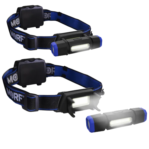 2-Pack: MORF 2-In-1 500 Lumens Headlamp with Detachable Light